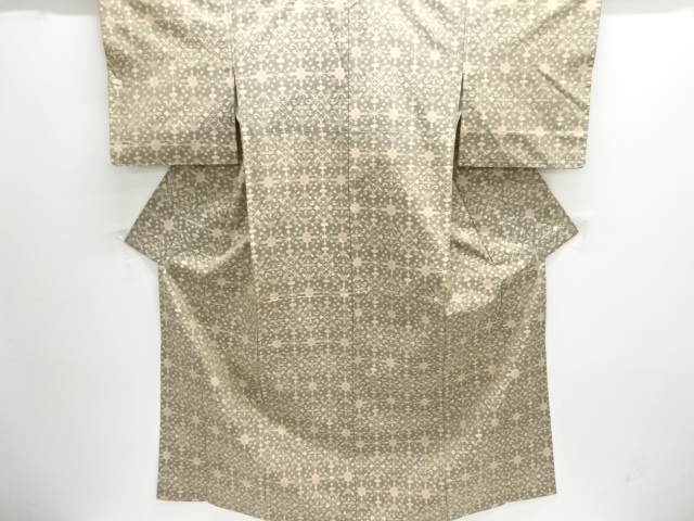 抽象模様織り出し手織り紬着物アンサンブル